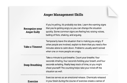 Anger Worksheets | Therapist Aid