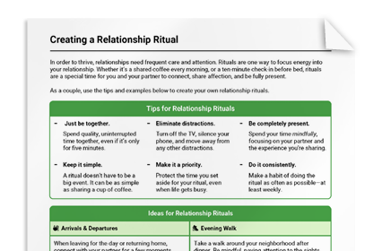 Creating a Relationship Ritual