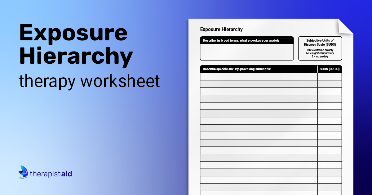 Exposure Hierarchy Worksheet Therapist Aid