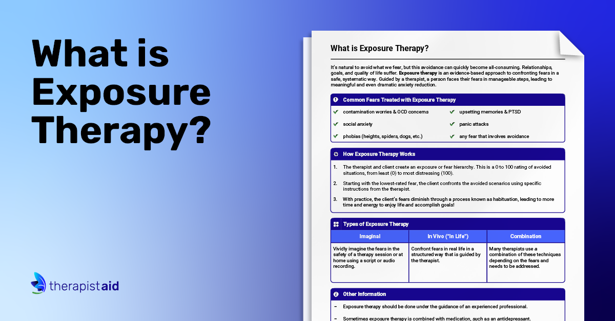 What is Exposure Therapy? Worksheet Therapist Aid