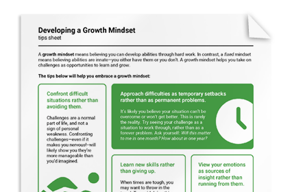 Developing a Growth Mindset