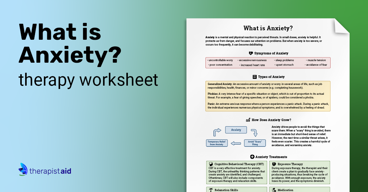 What is Anxiety? | Worksheet | Therapist Aid